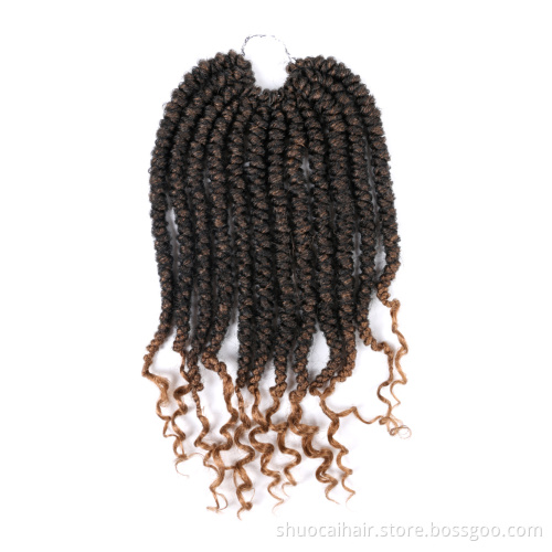 Pre Spring Senegalese Twist Crochet Hair 12 Inch 60g Crochet Twist Hair with Curly Ends Spring Twist Crochet Braids 27